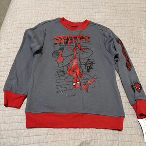 NWT Marvel Spider-Man Gray and Red Sweatshirt